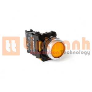 PB0-AW35M5 - Nút nhấn có đèn LED 220V màu vàng 1NO Plastim