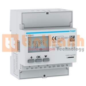 ECP300C - Đồng hồ đo năng lượng 3Ph kWhmeter 1-5A Hager