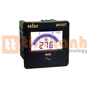 MV207 (72x72) - Đồng hồ đo điện áp dạng LCD Selec