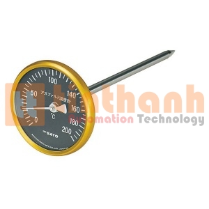 Đồng hồ đo nhiệt độ lưỡng kim SK Sato 2150-10 (0~200°C, mặt hiển thị đen)