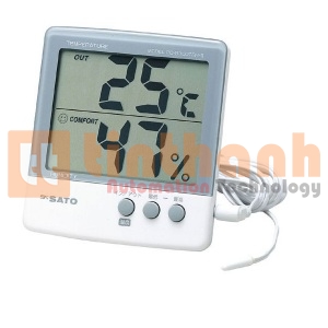 Nhiệt ẩm kế điện tử Sk-Sato PC-5000TRH II, dải đo nhiệt độ Indoor 0-50°C/ Outdoor -50-70°C, dải đo độ