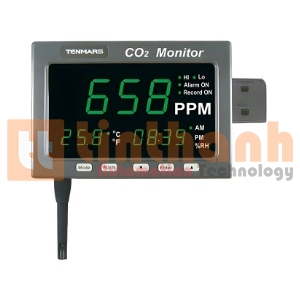 Thiết bị đo khí CO2, nhiệt độ Tenmars TM-186D (0~9999ppm, lưu dữ liệu)