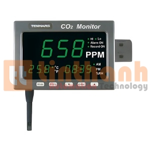 Thiết bị đo khí CO2, nhiệt độ, độ ẩm Tenmars TM-187D (0~9999ppm, Datalogger)